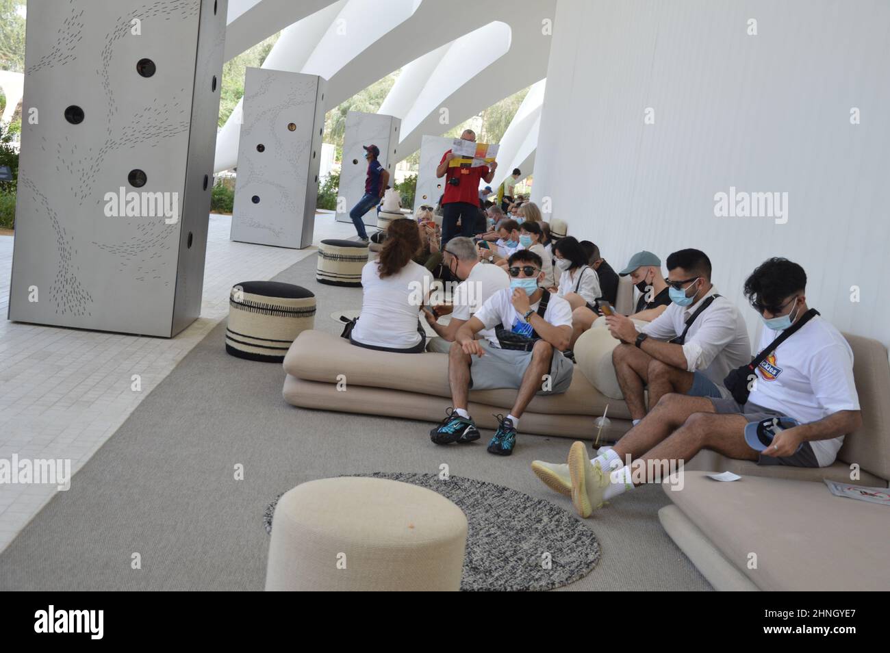Waiting for entrance to The United Arab Emirates Pavilion at Expo 2020