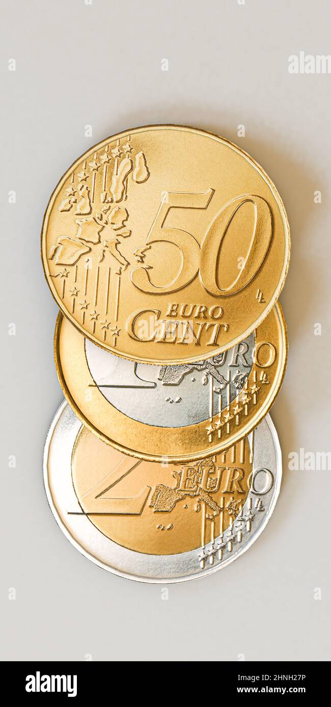 euro coins isolated on white background 3d illustration Stock Photo - Alamy