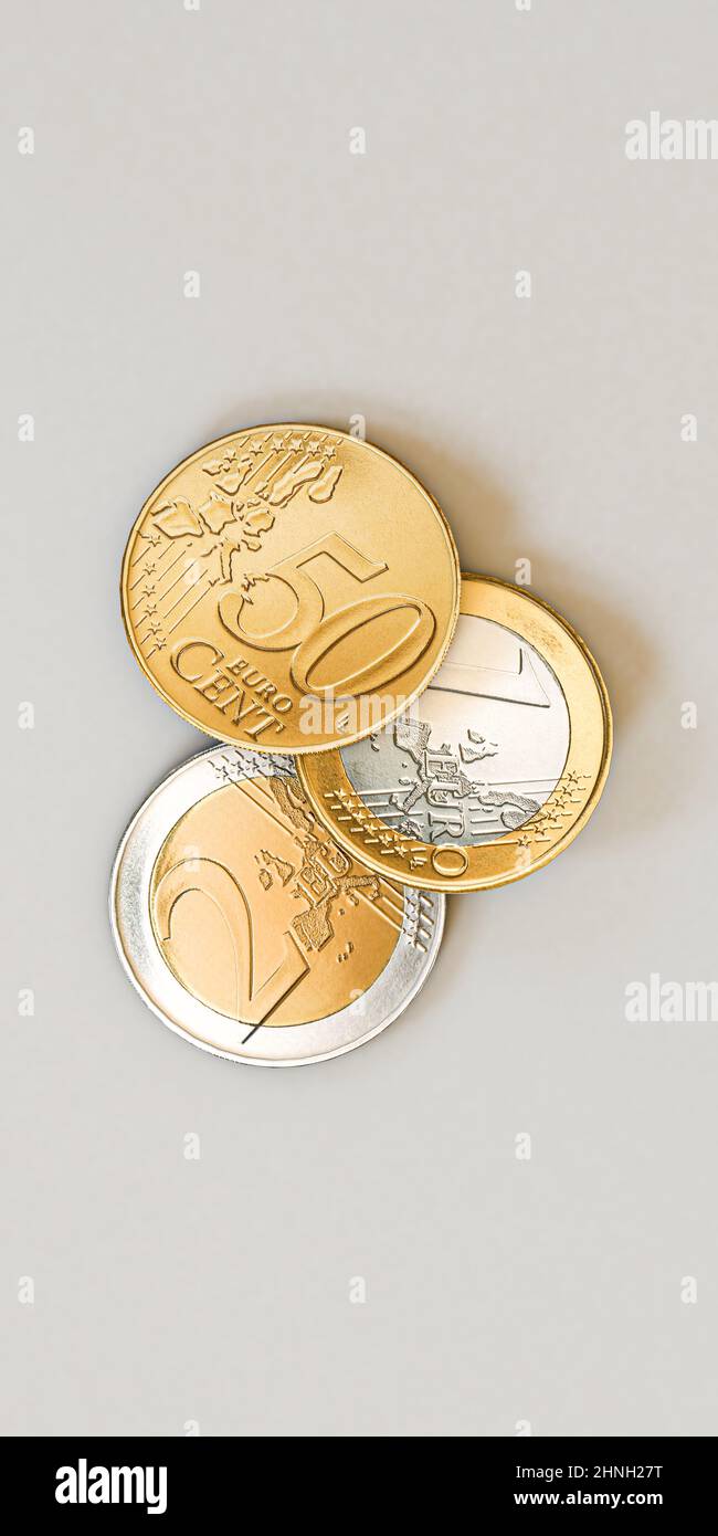 euro coins isolated on white background 3d illustration Stock Photo - Alamy
