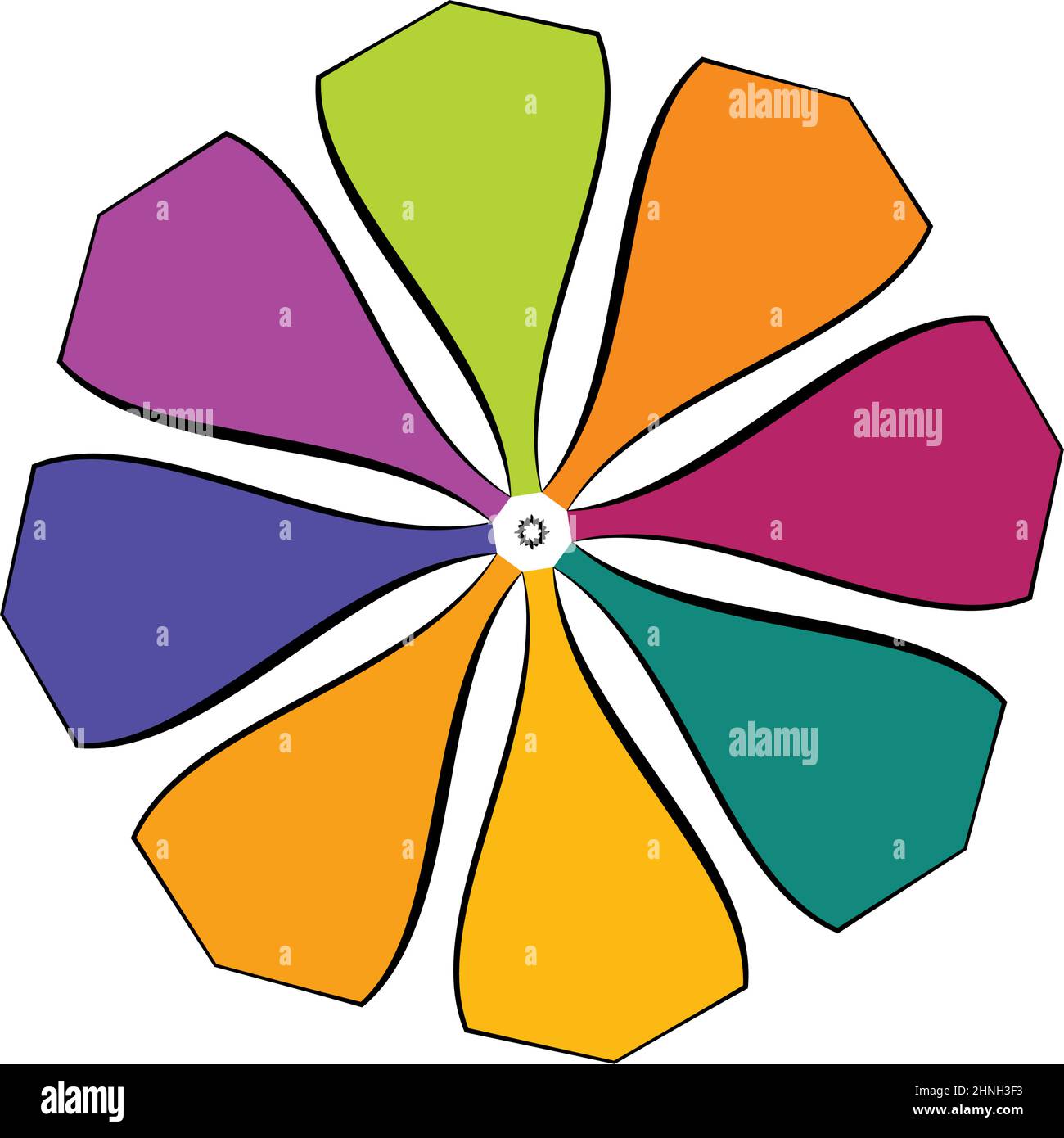 Radiating mandala. Circular geometric motif, icon, shape - stock vector ...