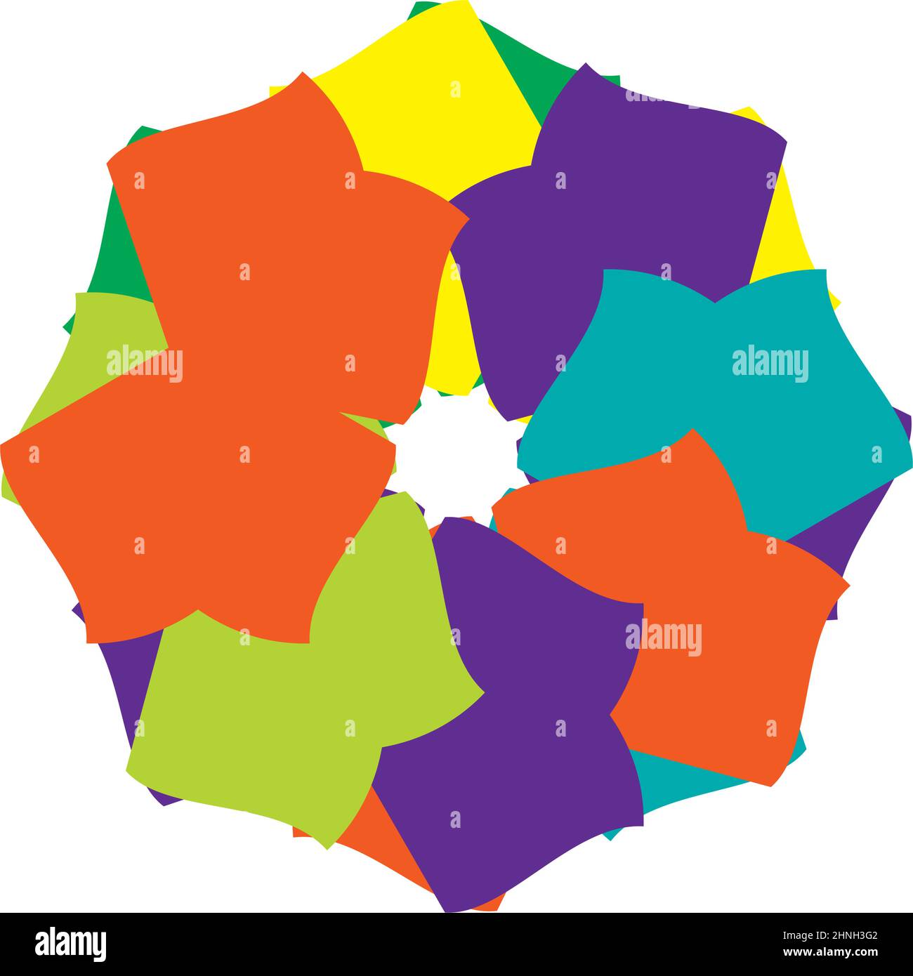 Radiating mandala. Circular geometric motif, icon, shape - stock vector ...