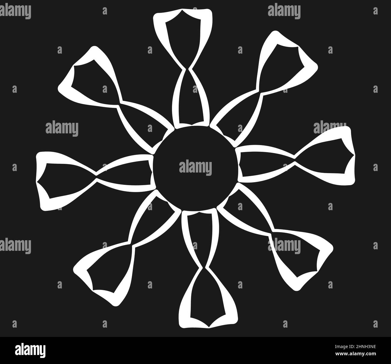 Radiating mandala. Circular geometric motif, icon, shape - stock vector ...