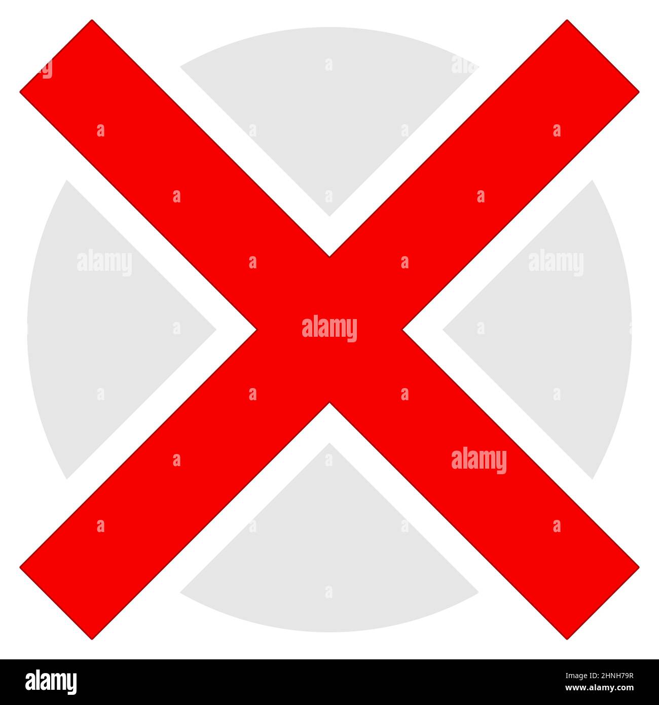 Red X sign, shape, letter. Crosshair, target mark, reticle concept icon