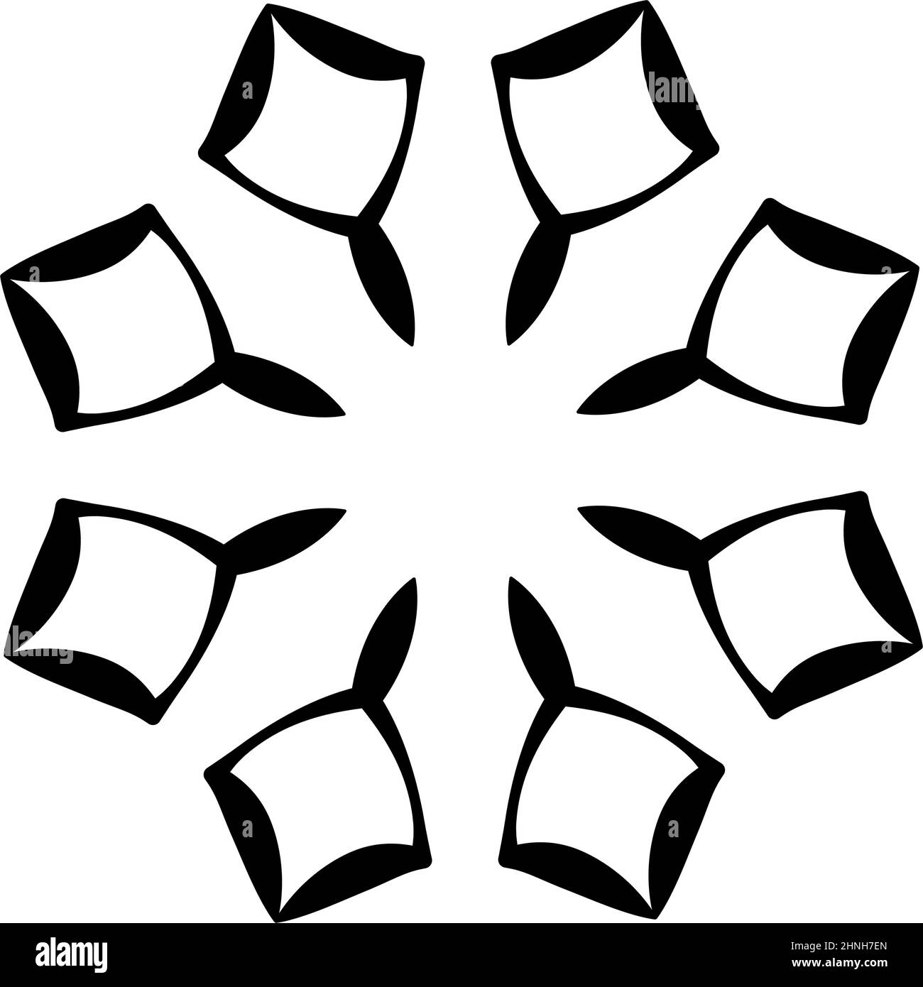 Radiating mandala. Circular geometric motif, icon, shape - stock vector ...