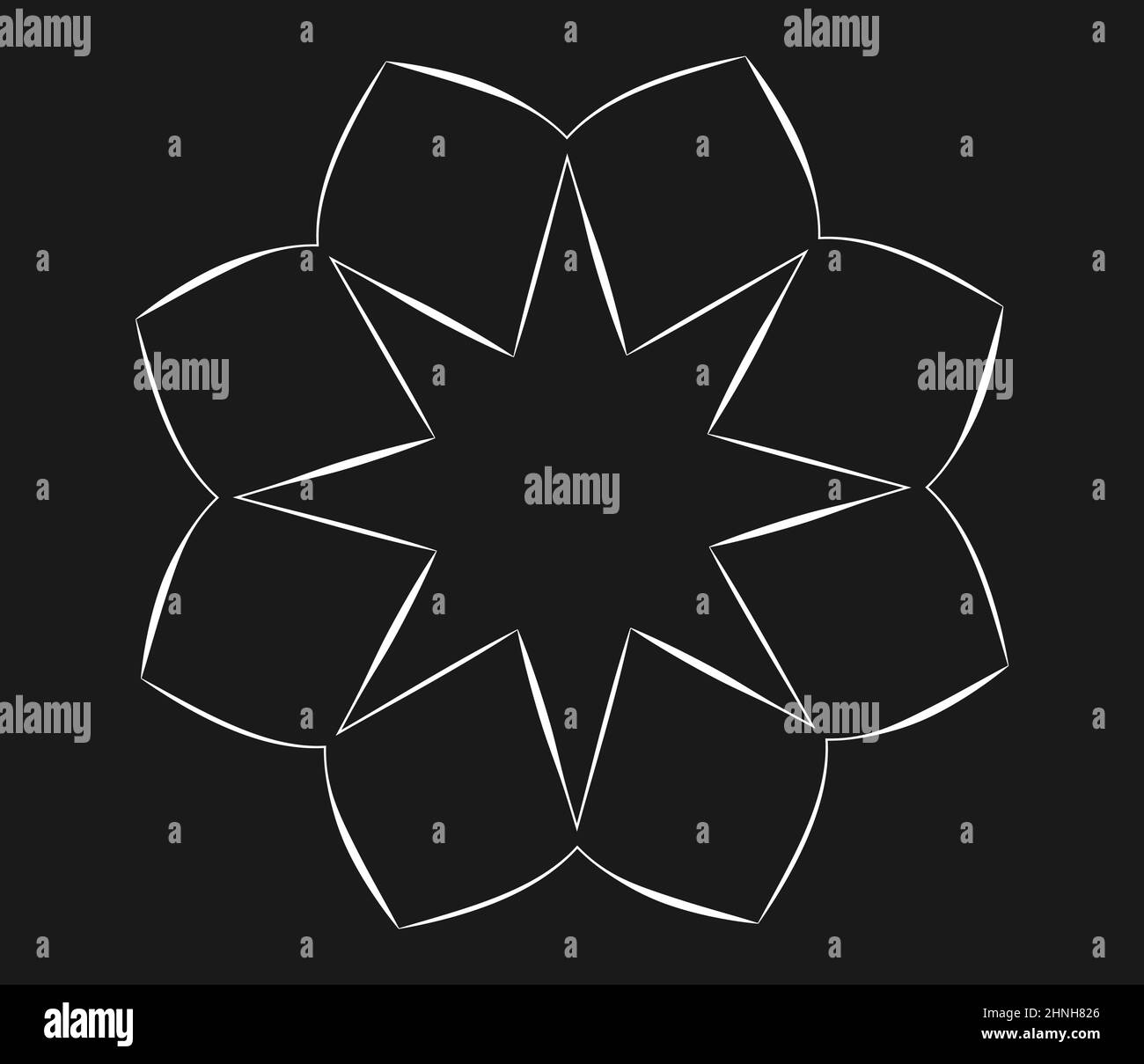 Radiating mandala. Circular geometric motif, icon, shape - stock vector ...