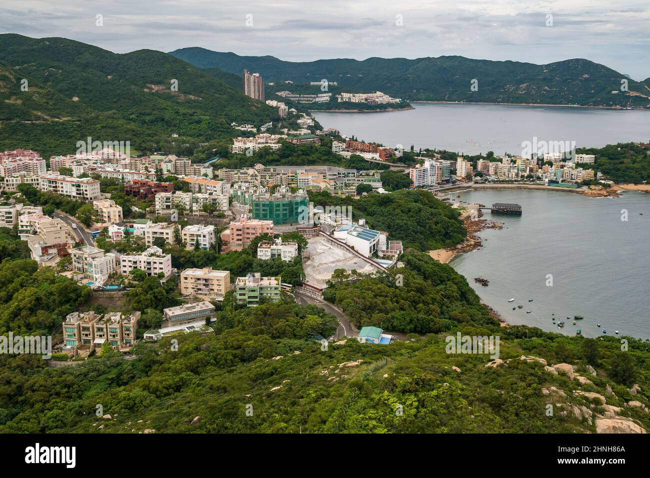 Aerial from helicopter showing Chung Hom Kok and Stanley, Hong Kong Island, 2008 Stock Photo