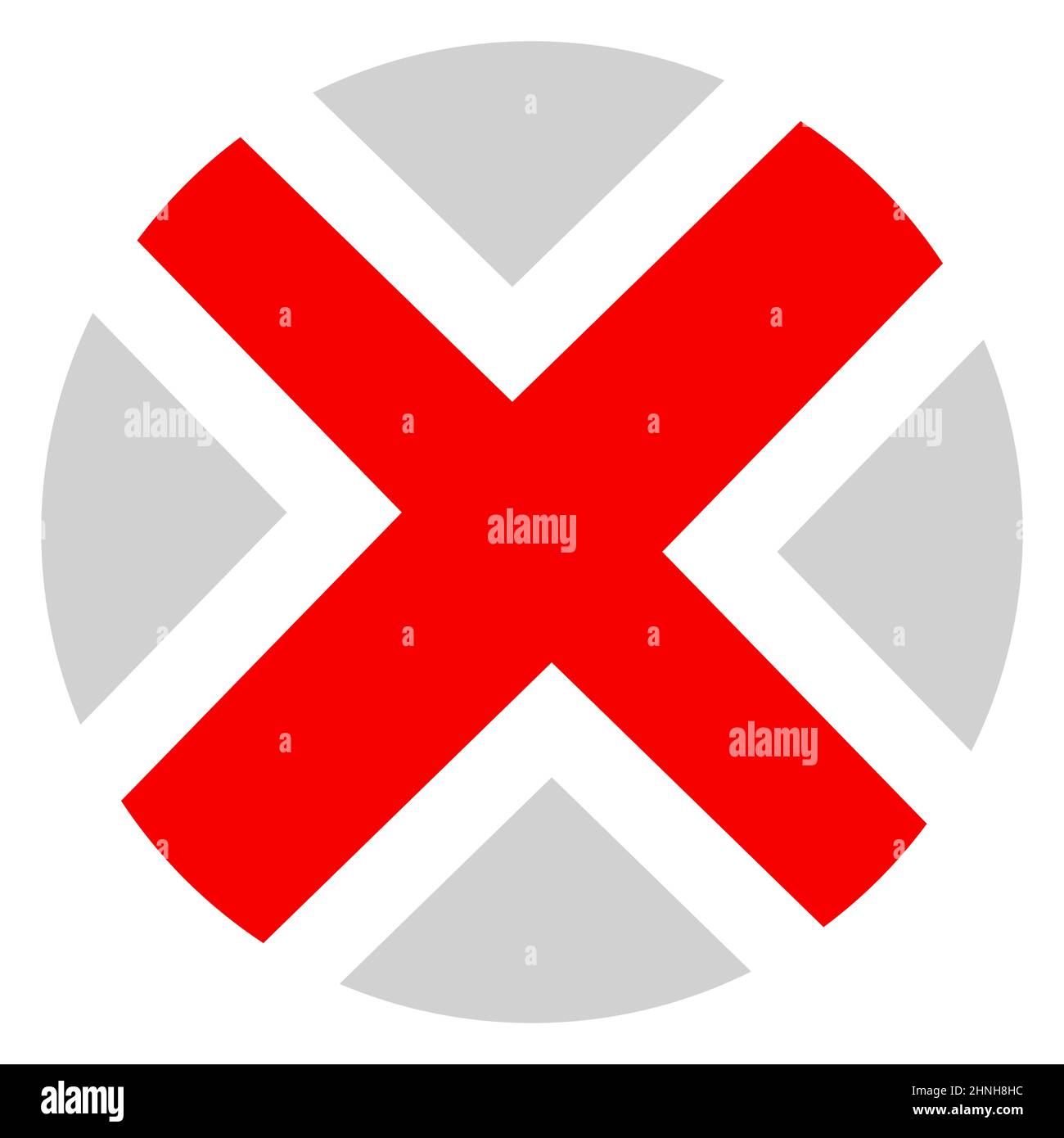 Red X sign, shape, letter. Crosshair, target mark, reticle concept icon