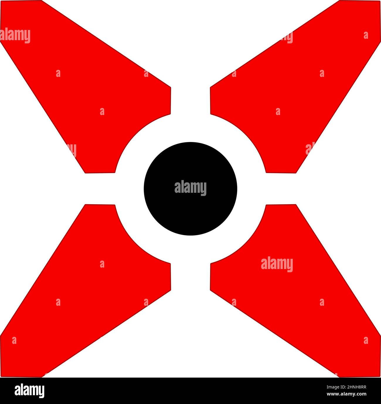 Red X sign, shape, letter. Crosshair, target mark, reticle concept icon ...