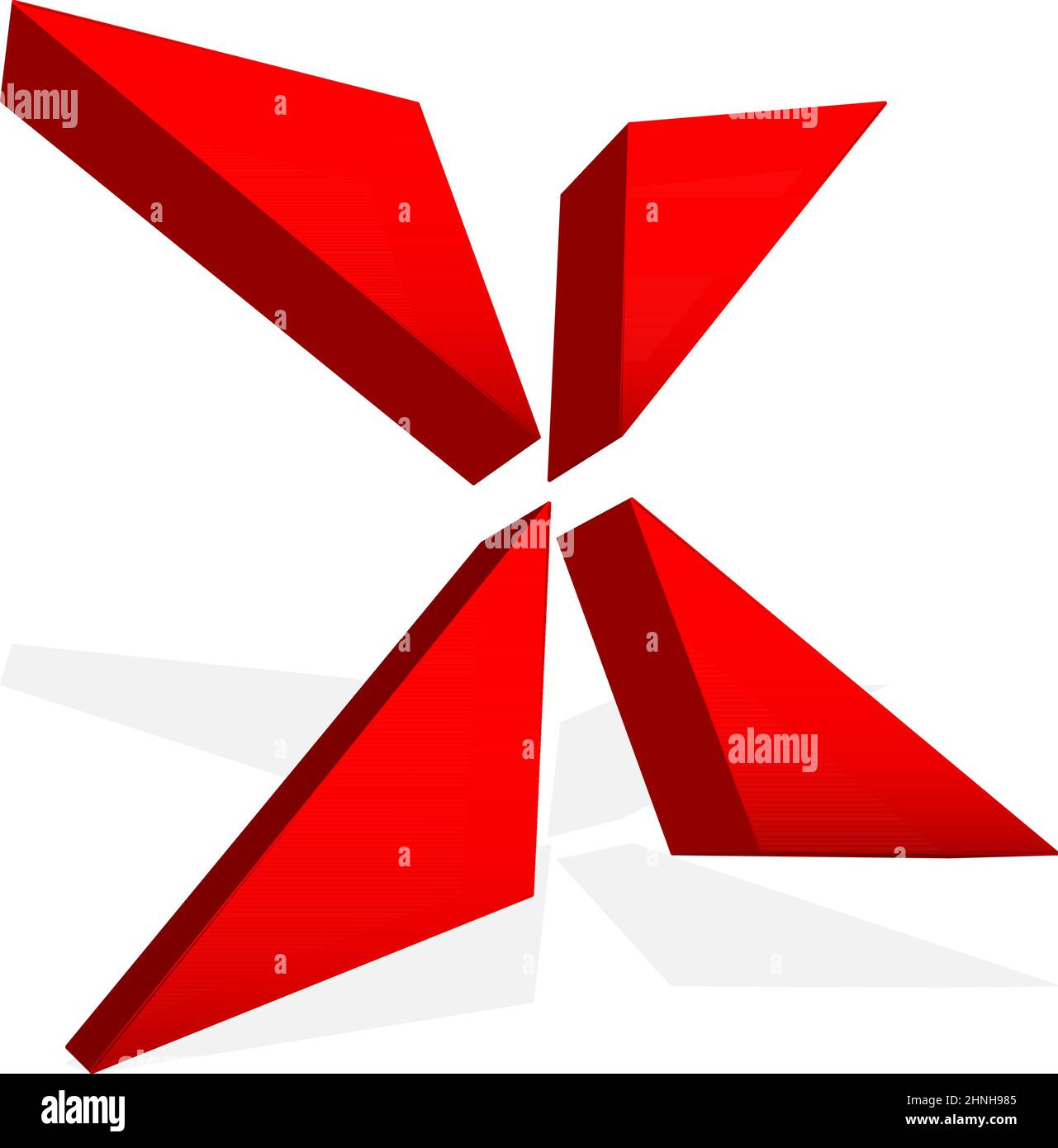 Red X sign, shape, letter. Crosshair, target mark, reticle concept icon ...
