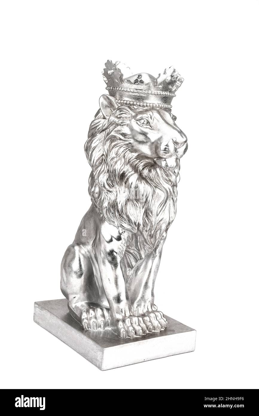 big head lion statue with crown Stock Photo Alamy