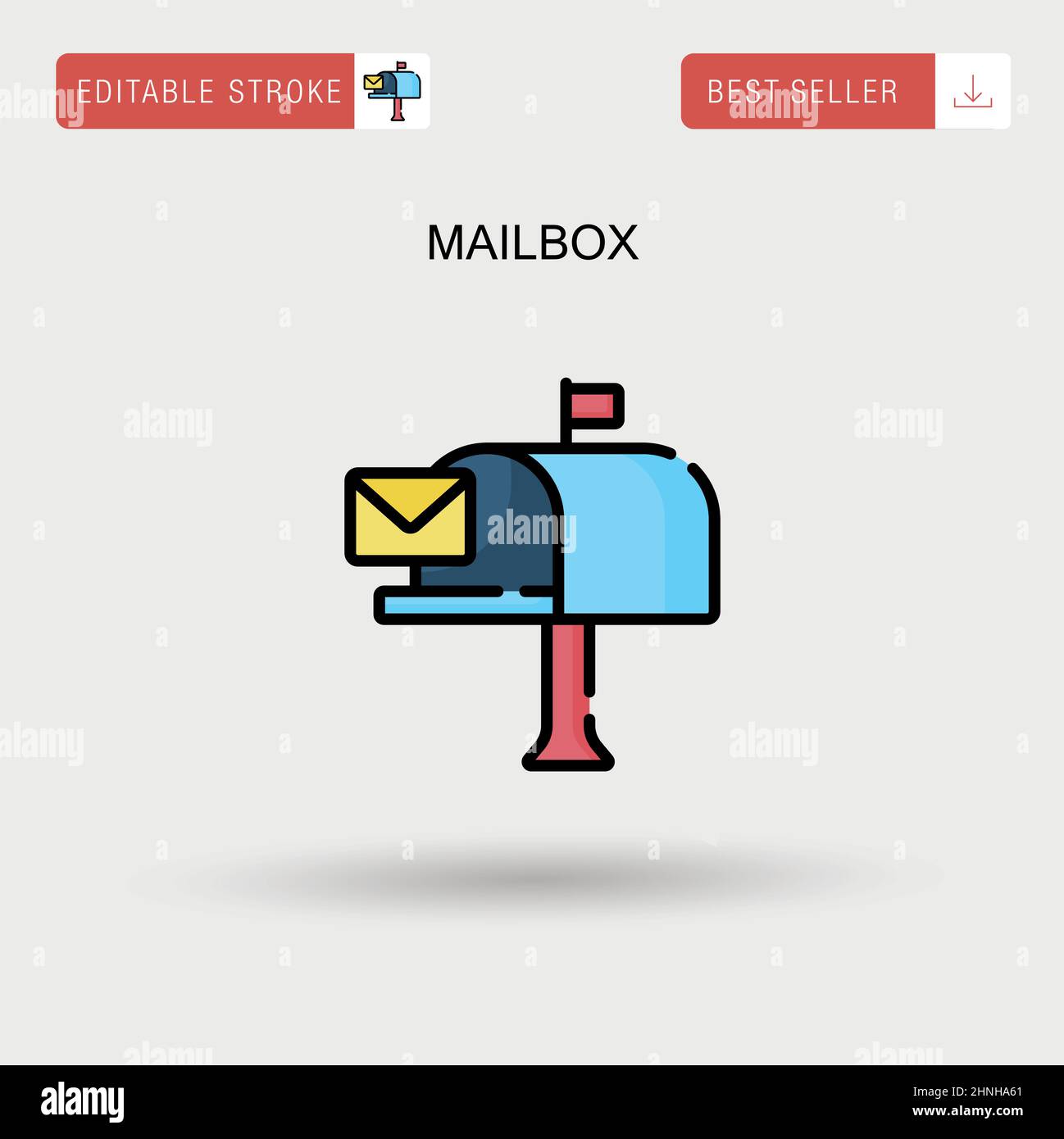 Mailbox Simple vector icon. Stock Vector