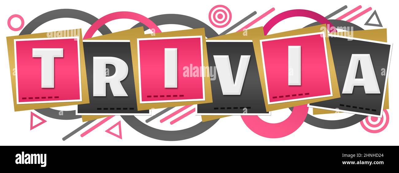 Trivia Pink Grey Blocks Design Background Stock Photo - Alamy