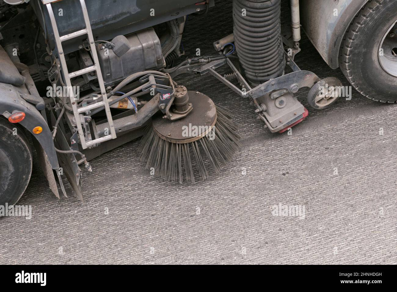 street sweeper truck detail Stock Photo