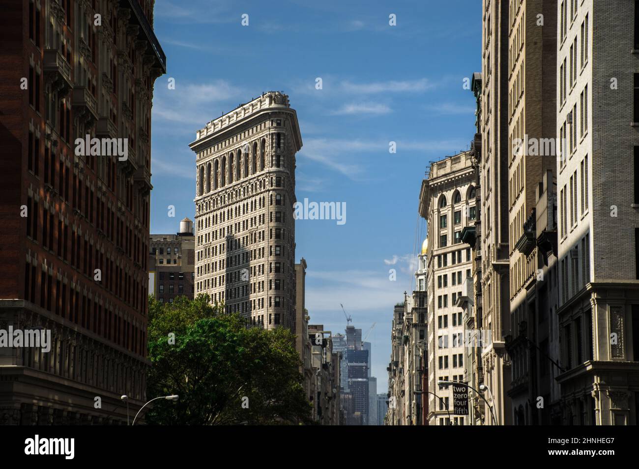 New York, USA - august 8th 2016  famous Flatiron Building on the background, New York City, USA Stock Photo