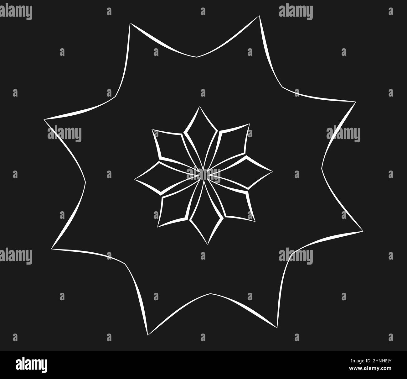 Radiating mandala. Circular geometric motif, icon, shape - stock vector ...