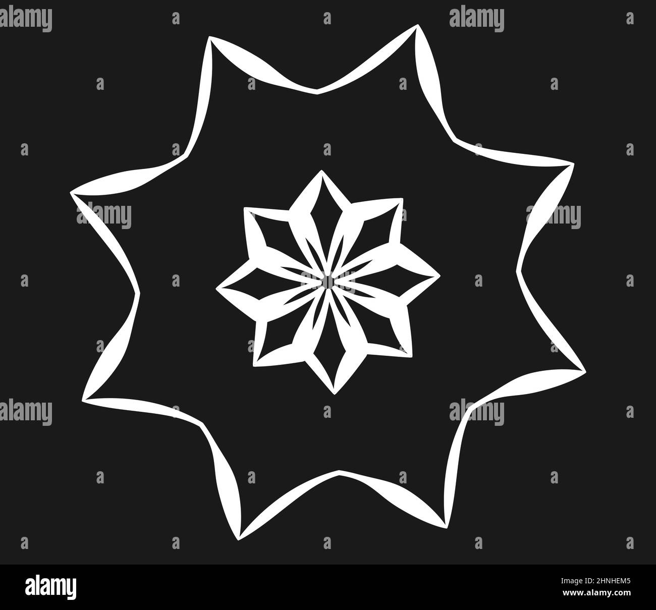 Radiating mandala. Circular geometric motif, icon, shape - stock vector ...