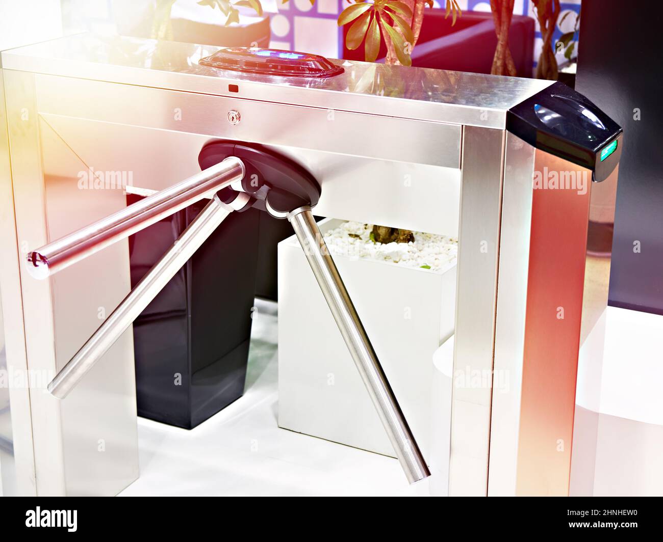 Modern baffle gate or turnstile Stock Photo Alamy