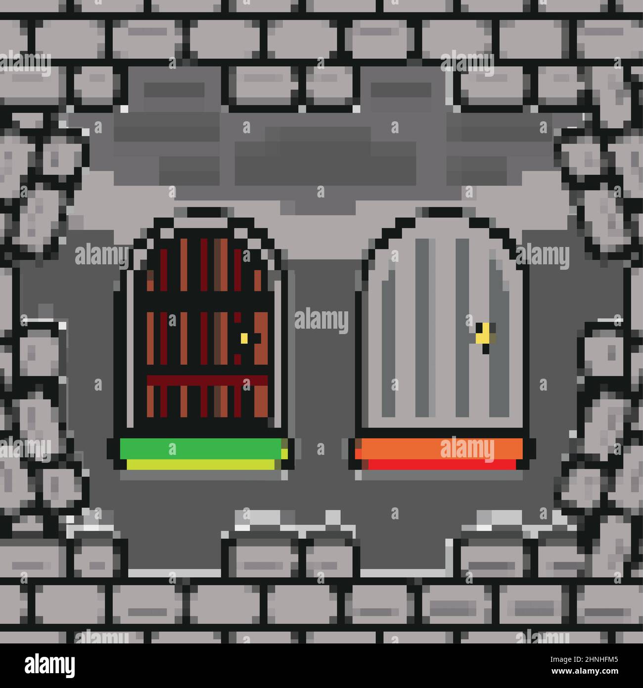 video game level pixel Stock Vector