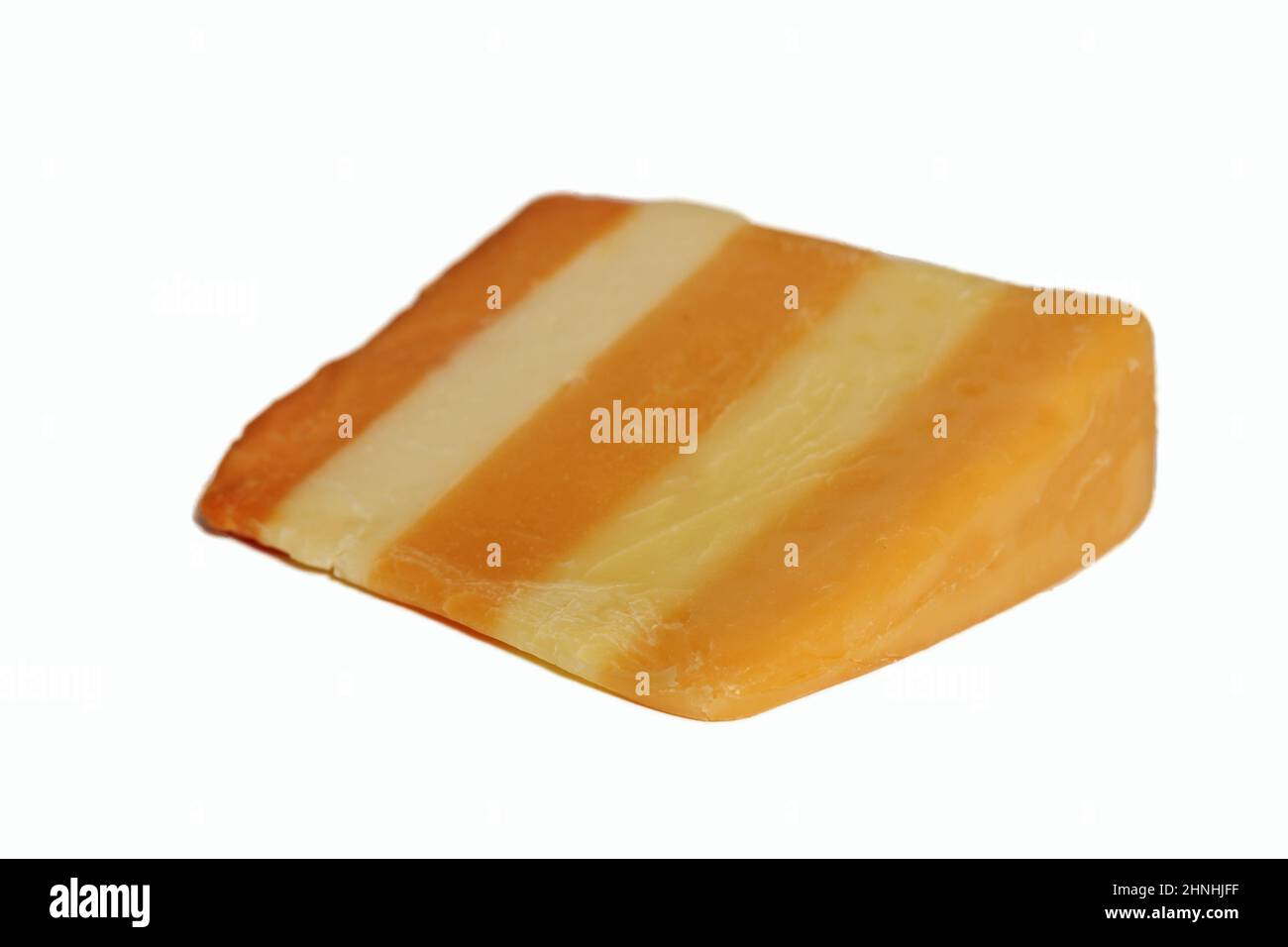 5 Layered English Cheese Shire Cheese on White Background Stock Photo