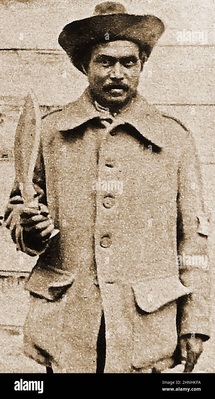 WWI - A British allied Gurkha soldier from Nepal. with his small machette knife known as a kukri or khukuri  .  During the First World War more than 90,000 Gurkhas served in the Indian Army, suffering approximately 20,000 casualties, They recieved  and around 2,000 gallantry awards for their service. Stock Photo