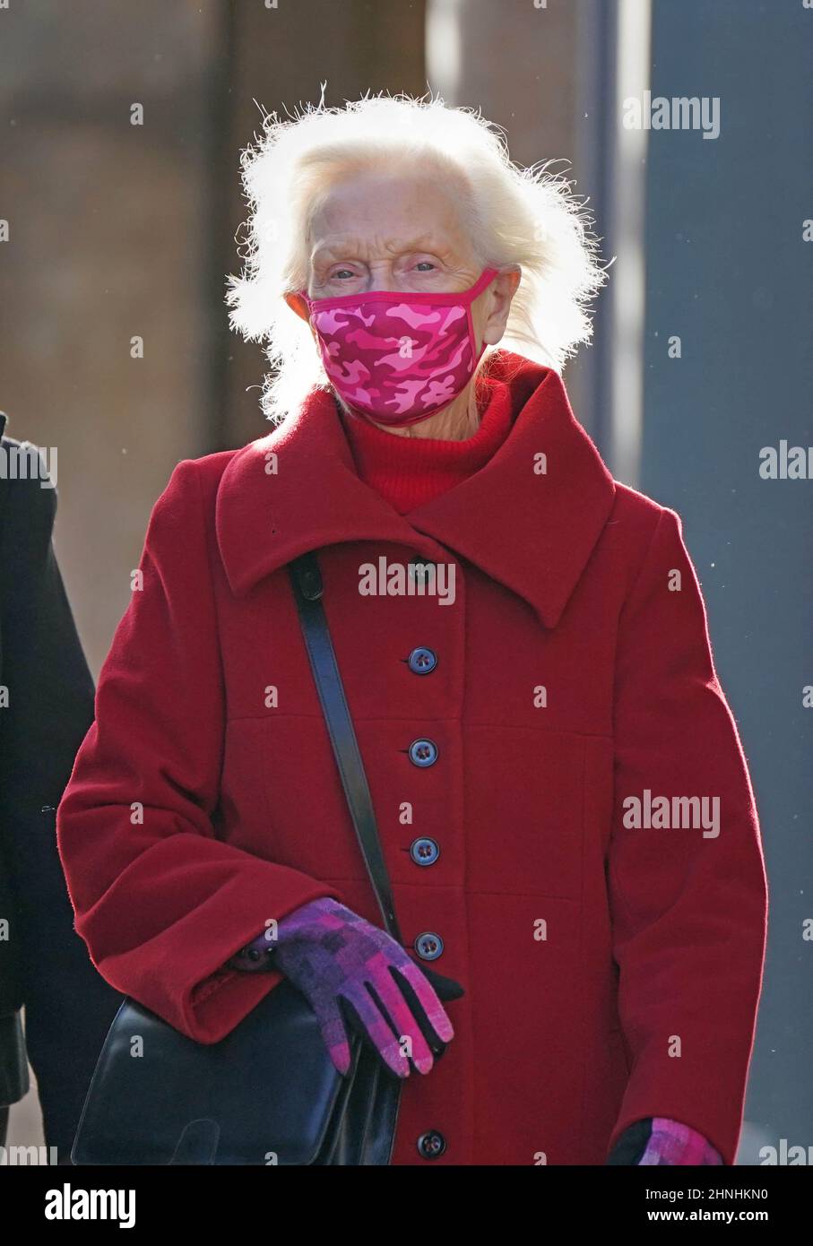 Shelagh Robertson arrives at Cambridge Magistrates' Court, after she was served a summons to appear at court for the offence of causing death by careless driving, following the death of five-month-old Louis Thorold on the A10 in Waterbeach, Cambridgeshire on January 22, 2021. Picture date: Thursday February 17, 2022. Stock Photo