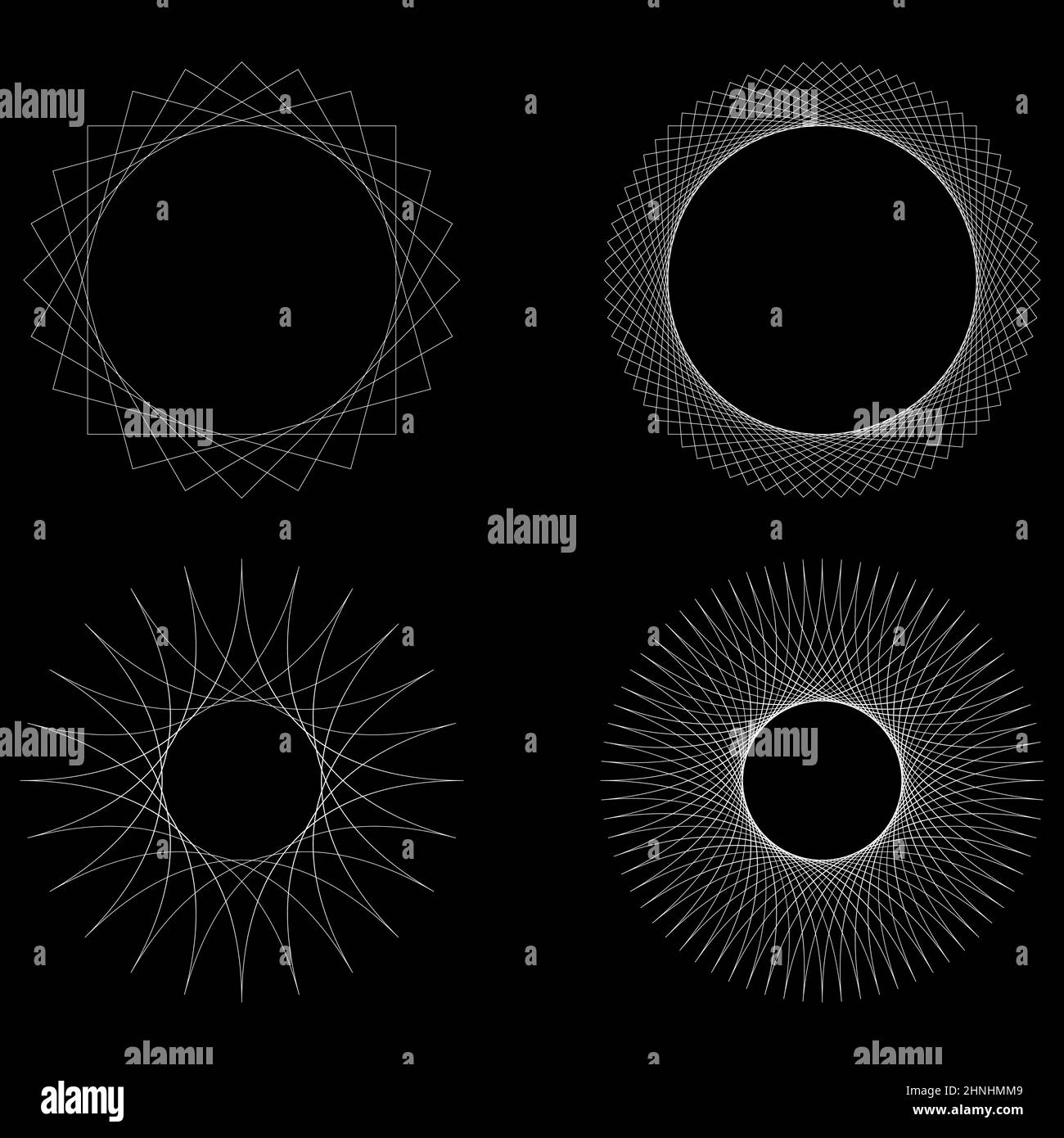 Geometric Circular abstract motif, icon, symbol. Radial, radiating ...