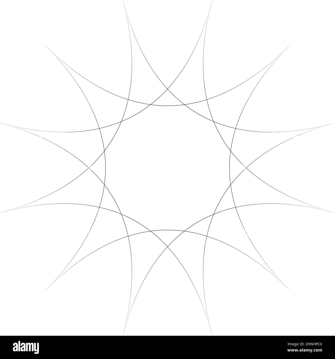 Geometric Circular abstract motif, icon, symbol. Radial, radiating ...