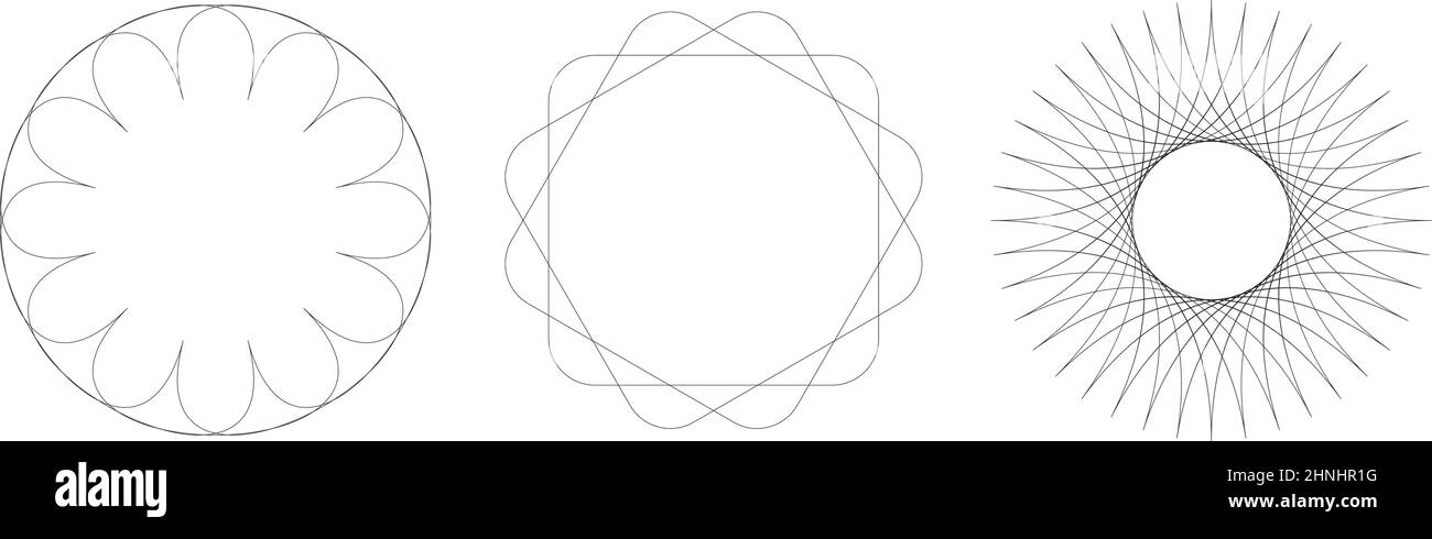 Geometric Circular abstract motif, icon, symbol. Radial, radiating ...