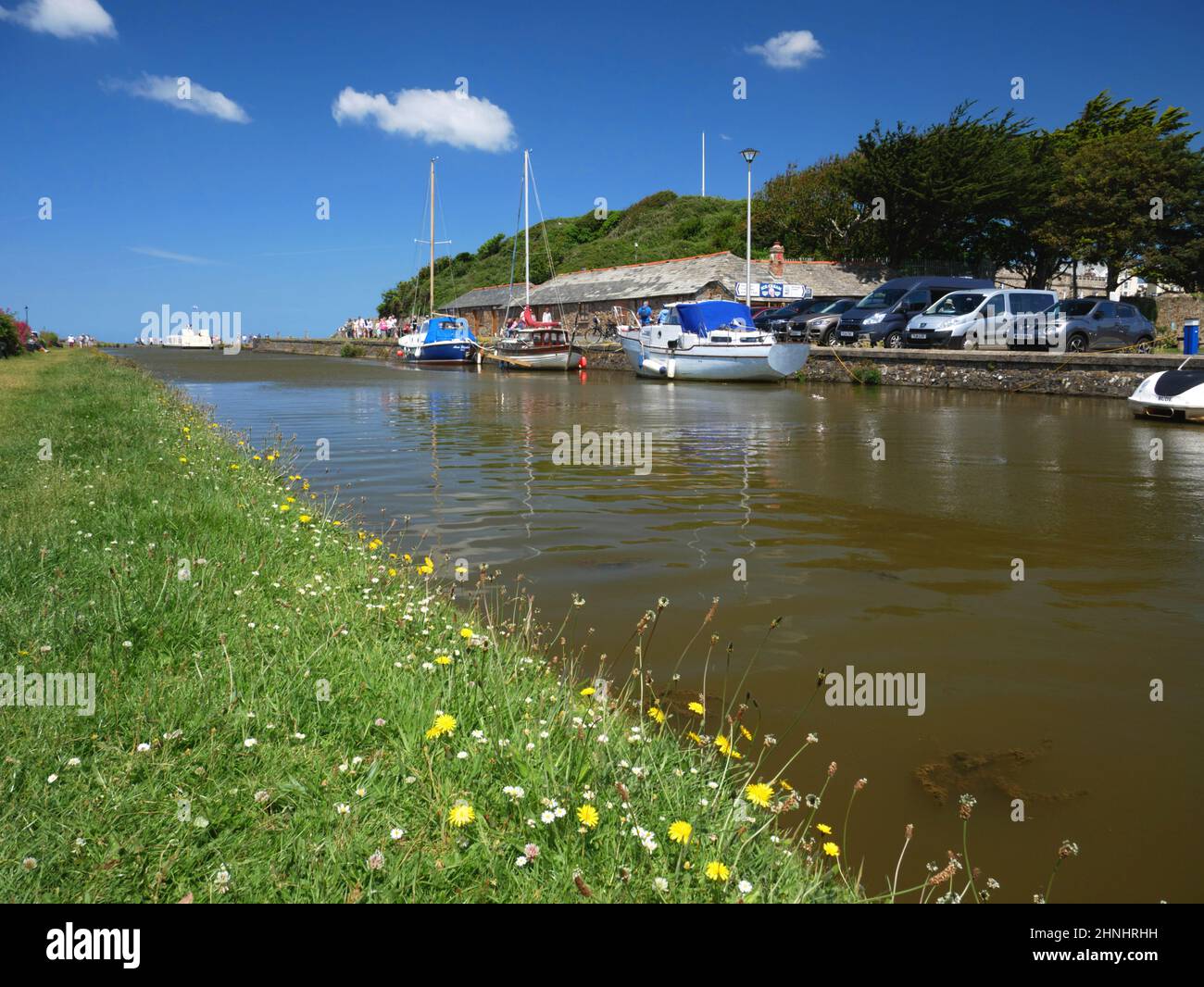 Summer on the Bude canal, Cornwall. Stock Photo