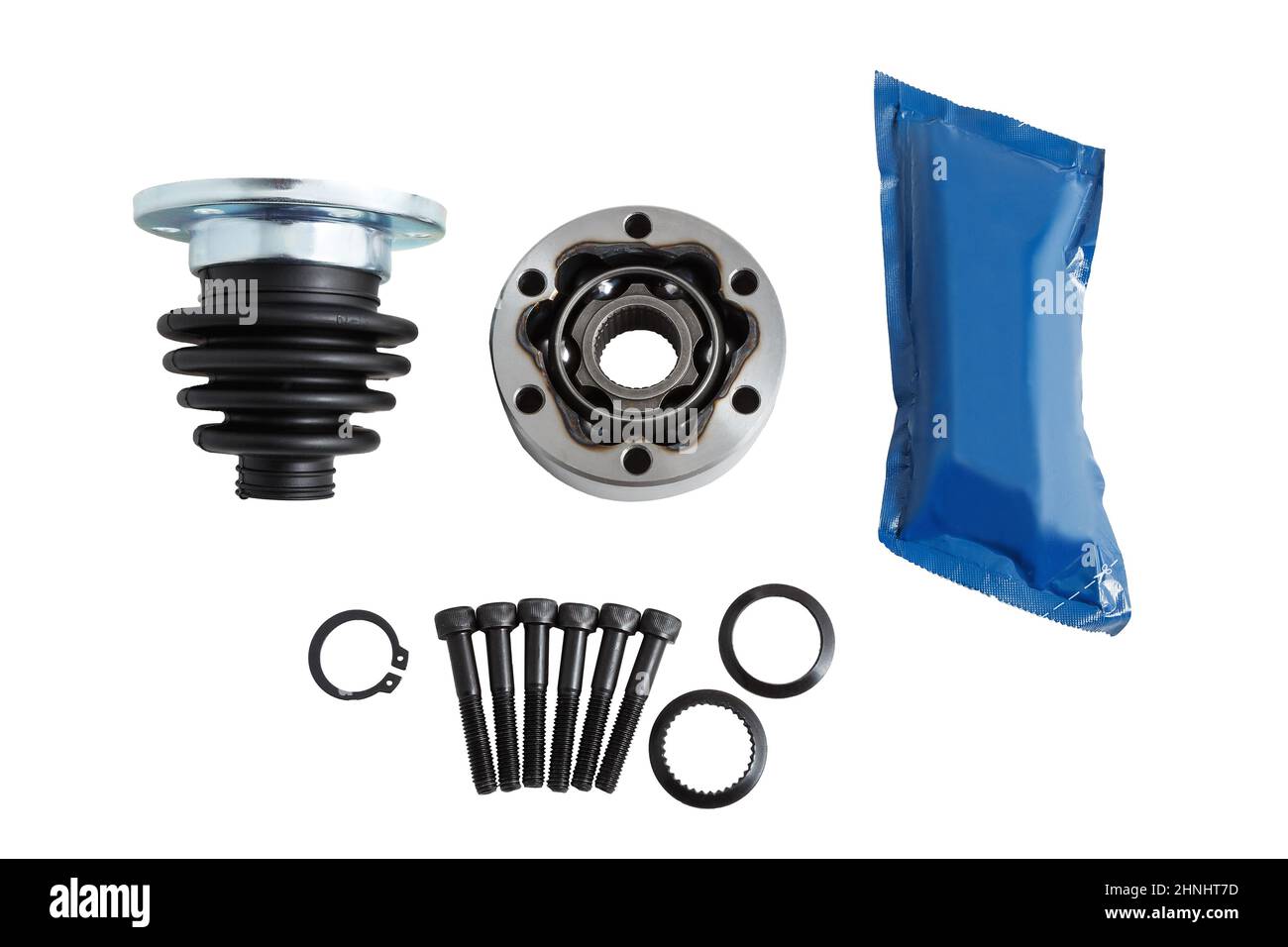 Inner joint kit isolated on white background. Spare part of a car