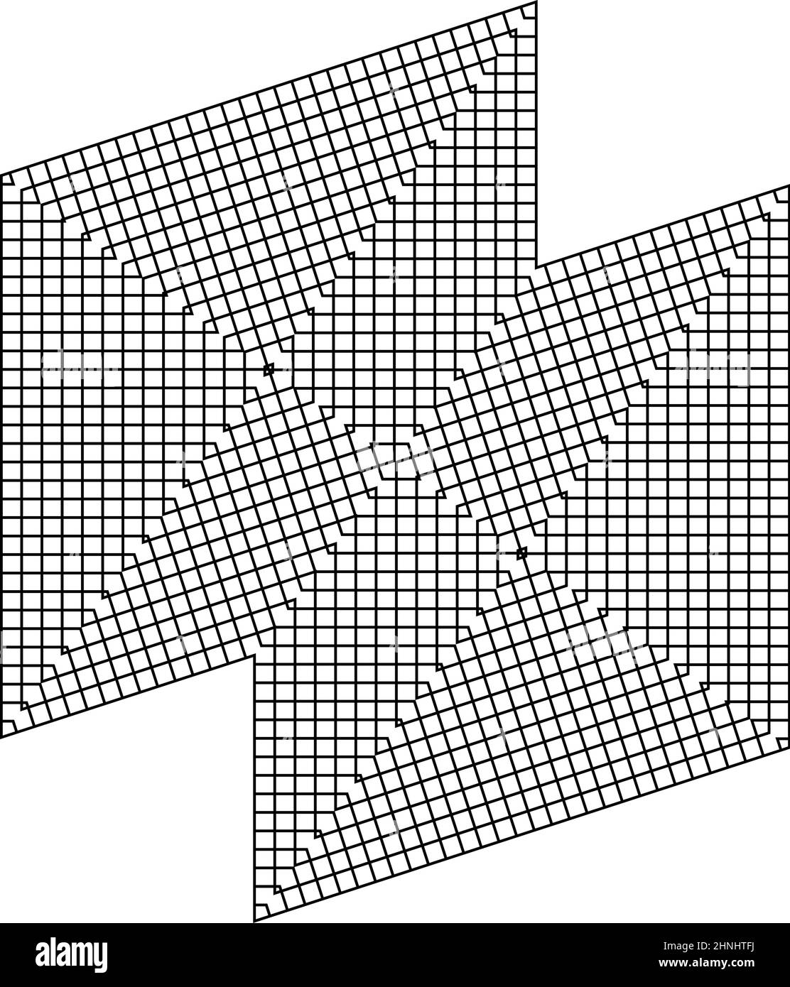 Geometric grid, mesh in abstract mirrored form. Lattice, grating