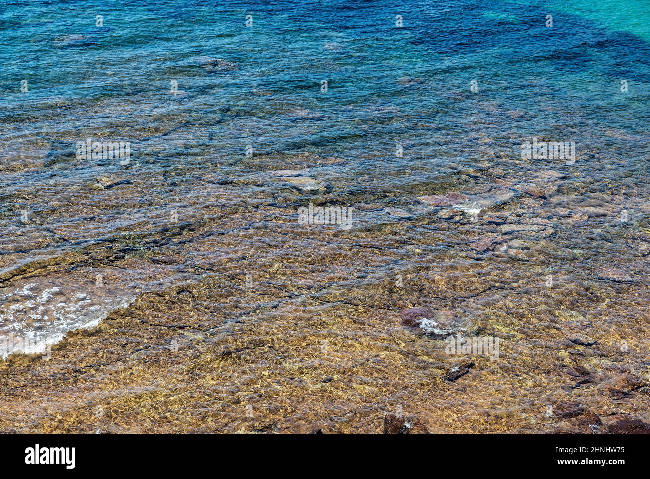 Overview of the Cavalleria beach in Menorca, Balearic island, Spain Stock Photo