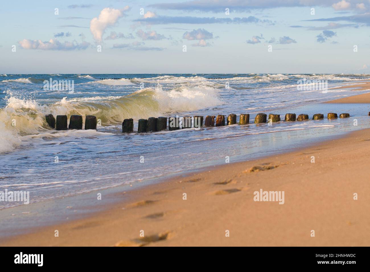 Sea landscape, Baltic Sea in Rewal. Poland Stock Photo