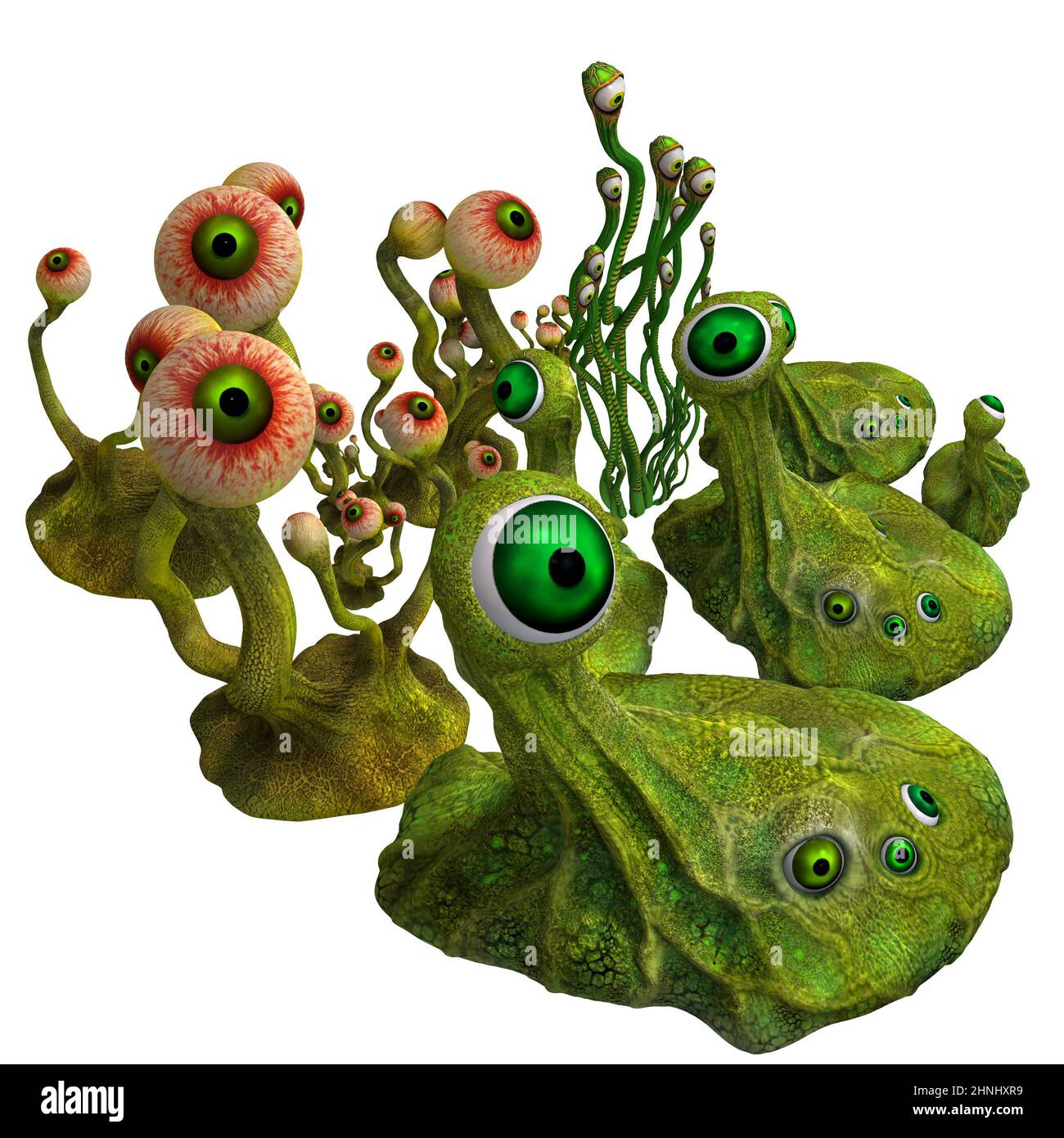 3d-illustration of an isolated fantasy eyball creature Stock Photo