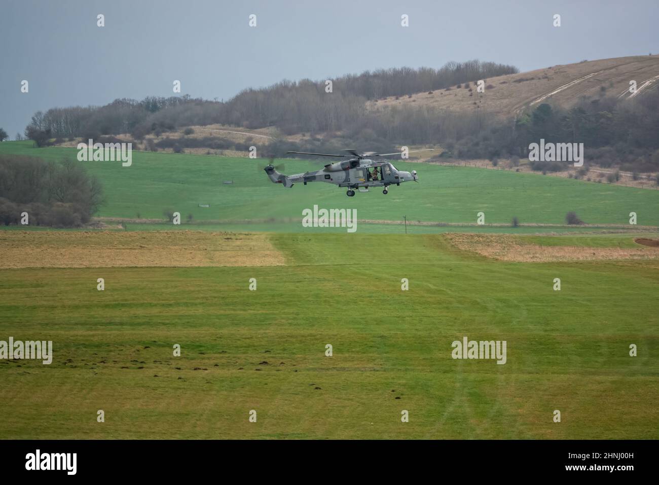 British Army Agustawestland Aw159 Wildcat Ah1 Helicopter Flying On 