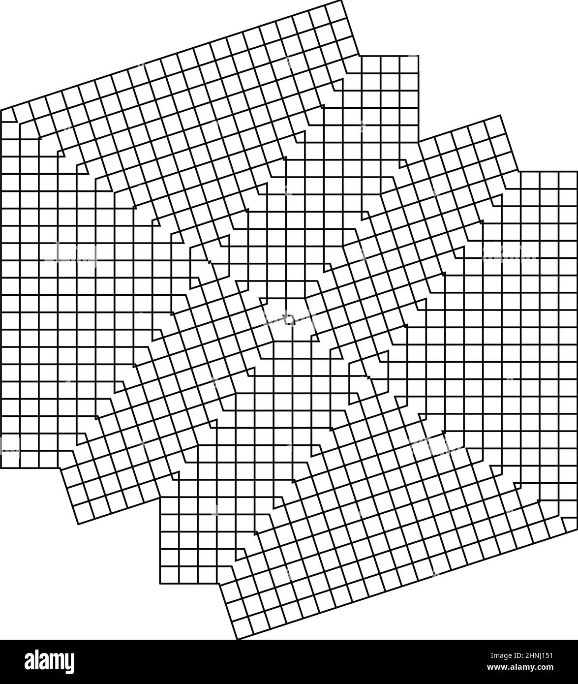 Geometric grid, mesh in abstract mirrored form. Lattice, grating