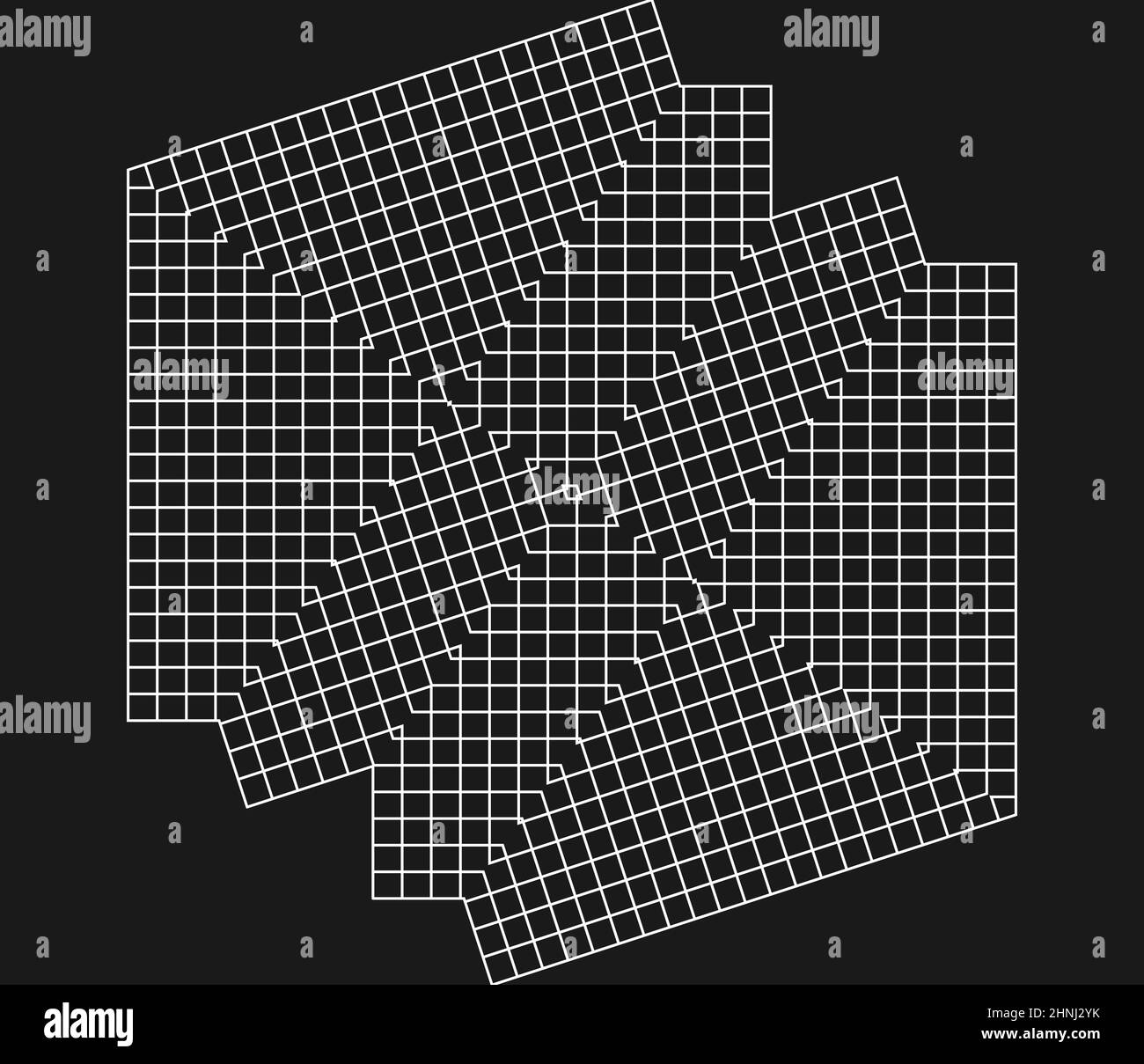Geometric grid, mesh in abstract mirrored form. Lattice, grating