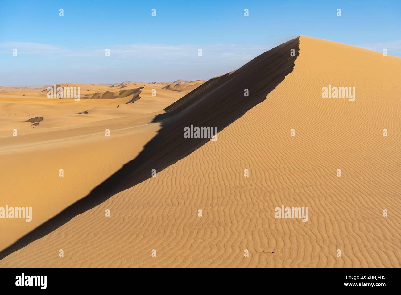 Huge orange sand dunes Stock Photo