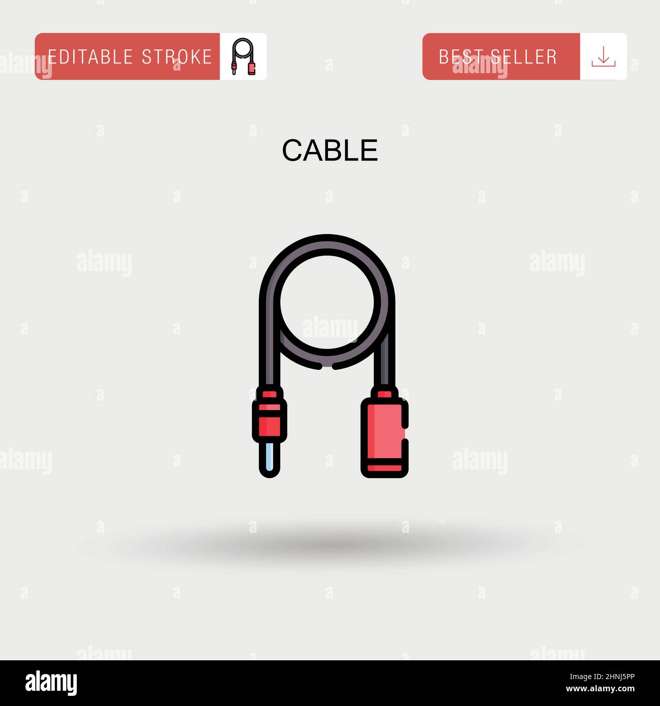 Cable Simple vector icon. Stock Vector
