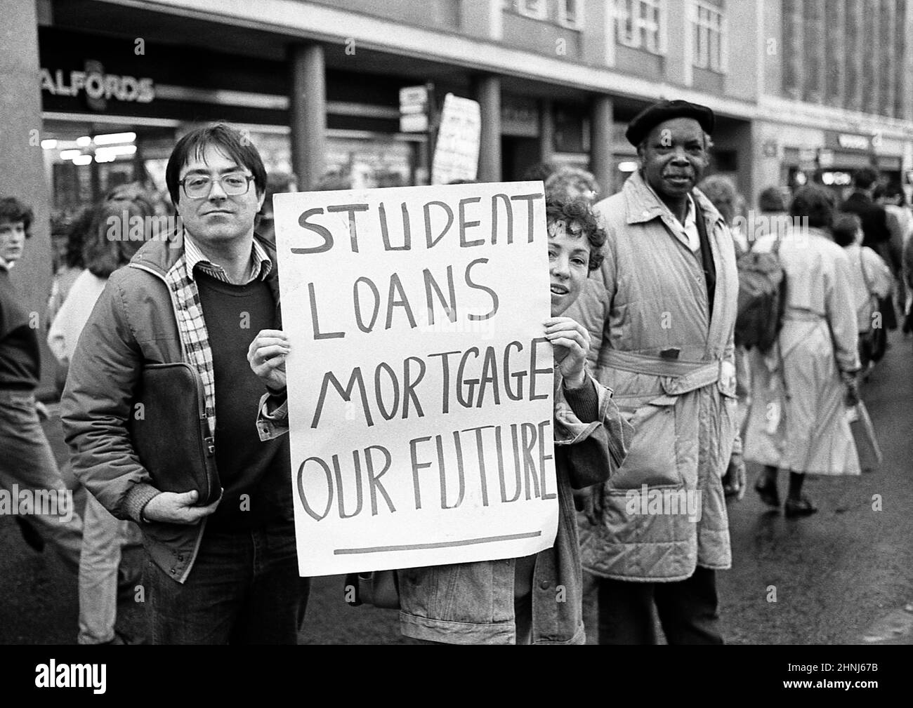 Student grants not loans demo, UK November 1988 Stock Photo