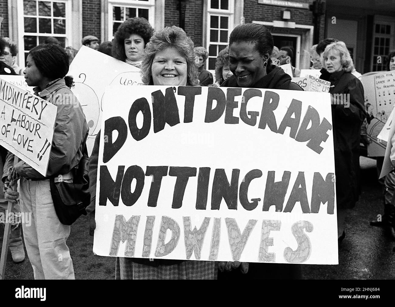 COHSE nurses and midwives pay protest, Nottingham UK November 1988 ...