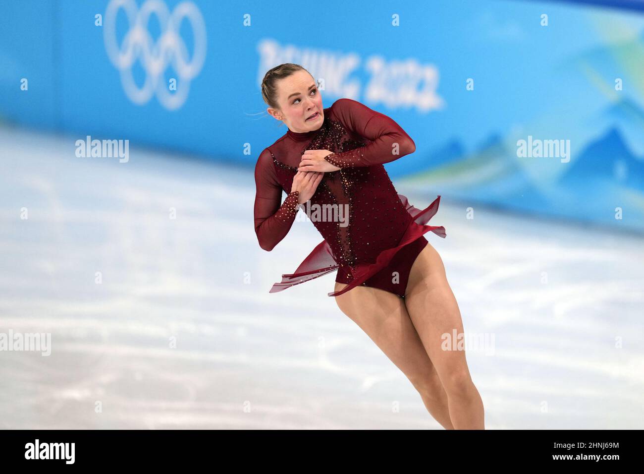 Beijing, China. 17th Feb, 2022. Mariah Bell of the USA, performs during(02)