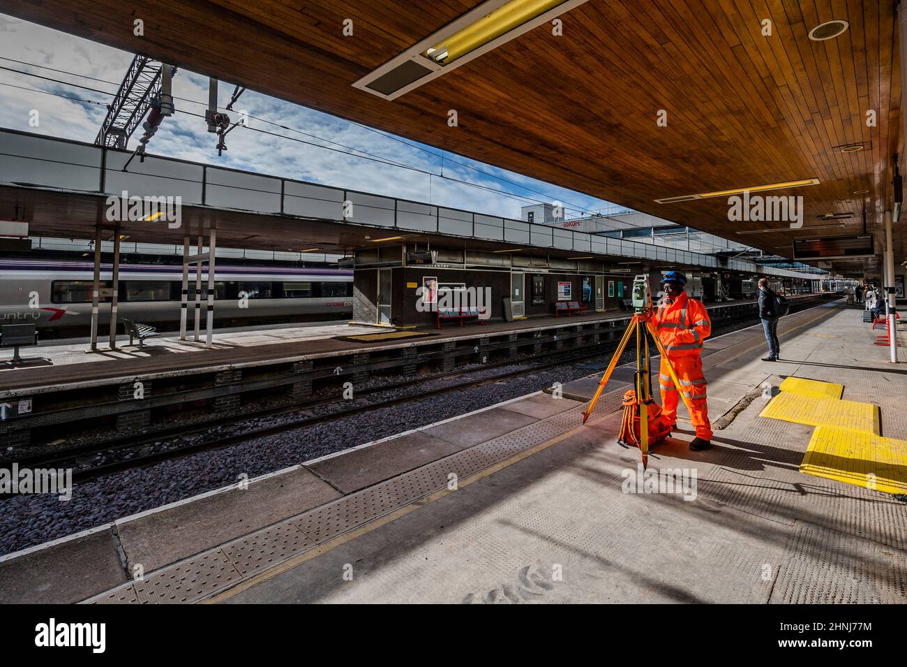 London, UK. 17th Feb, 2022. The new station takes shape - Coventry is UK City of Culture and has been flagged negatively inb a speech by Keir Starmer, Labour Leader. Credit: Guy Bell/Alamy Live News Stock Photo
