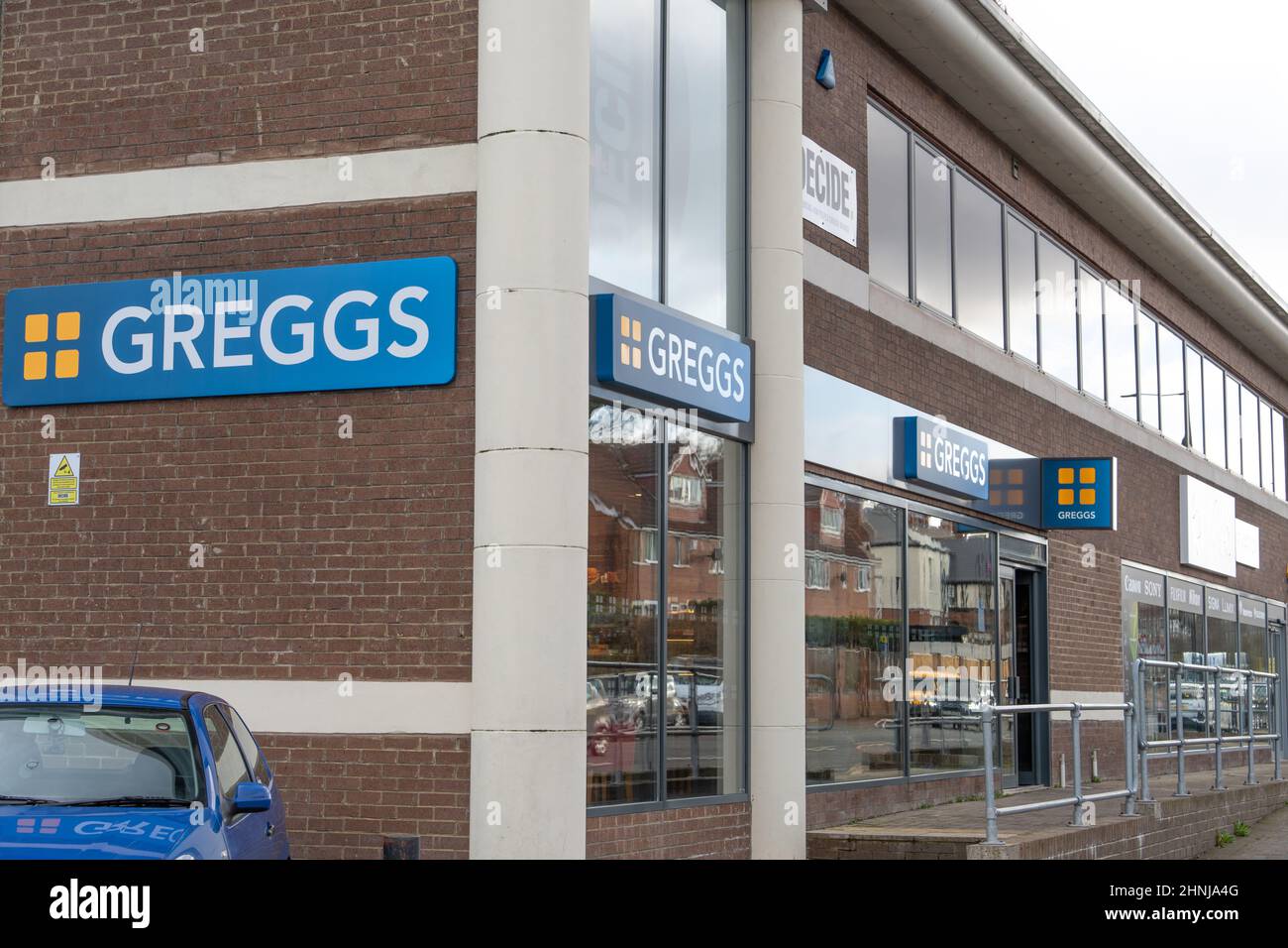Exterior view of Greggs the bakers at South Gosforth, Newcastle upon