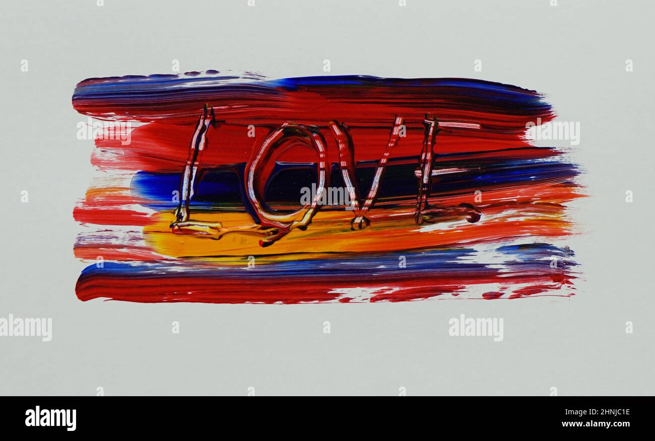 Brush stroke , blue , red ,yellow ,painting Abstract oil color