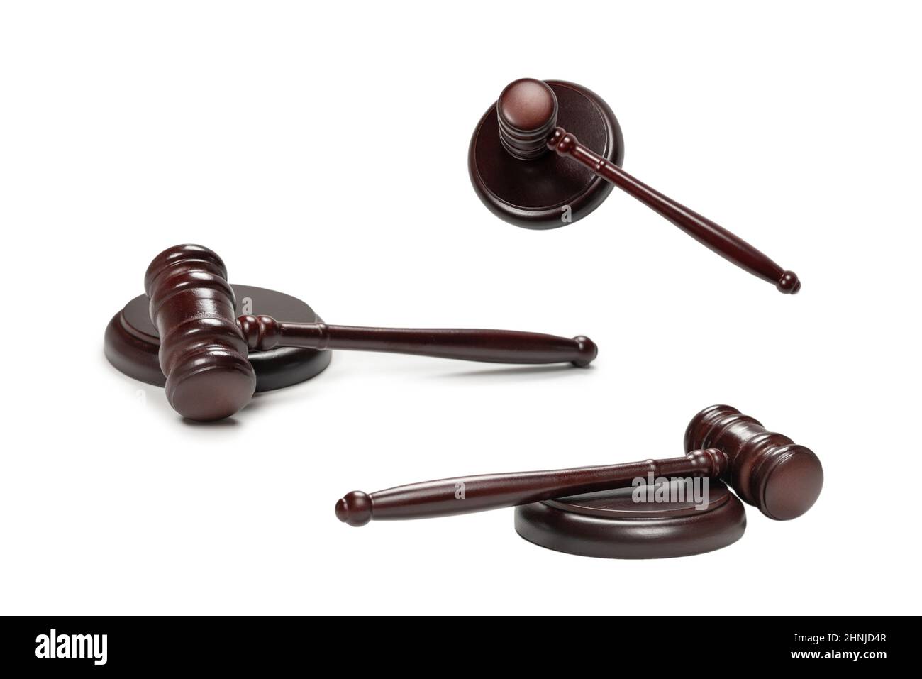 Judge Instrument Wooden judge gavel and soundboard isolated on a white background ...