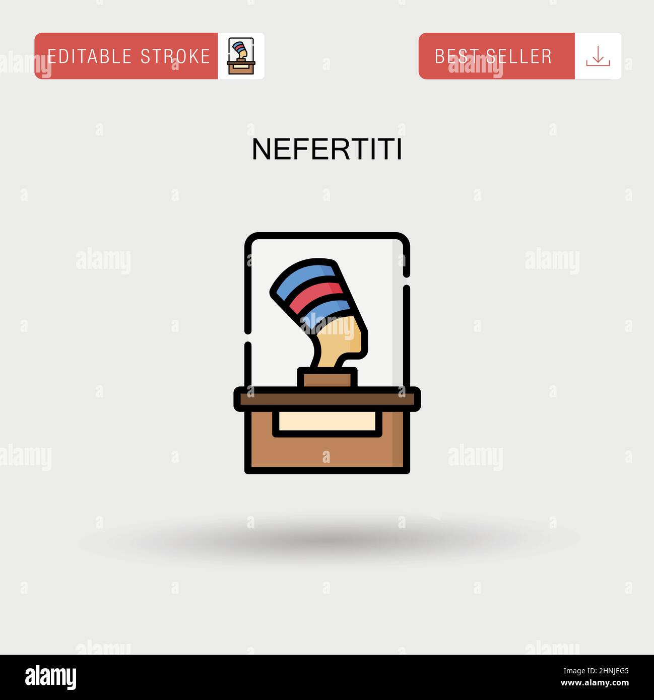 Nefertiti Simple vector icon. Stock Vector