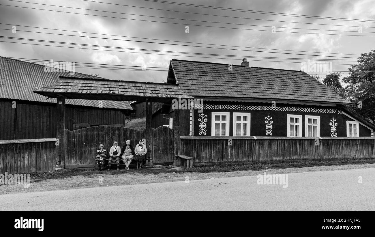 Senior women in a village in romania Stock Photo
