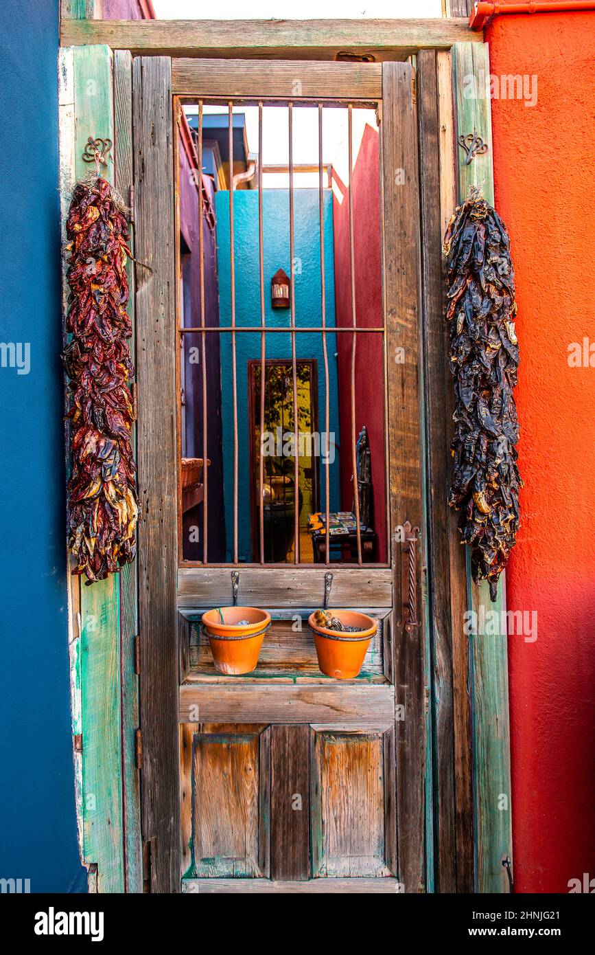 The Barrio Doors and windows in Tucson Stock Photo Alamy