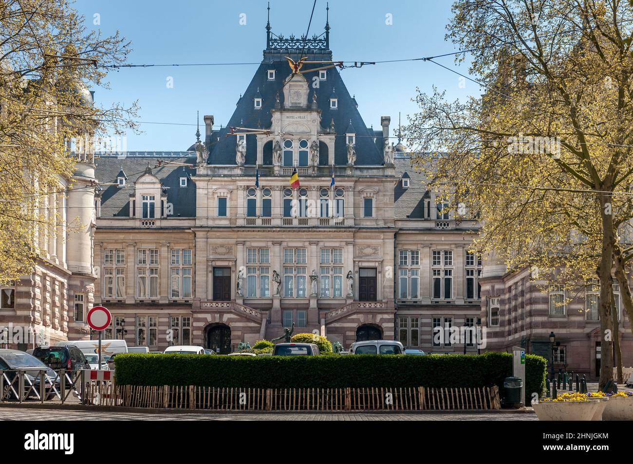 Town Hall, Hotel de Ville in Saint-Gilles, Brussels Stock Photo